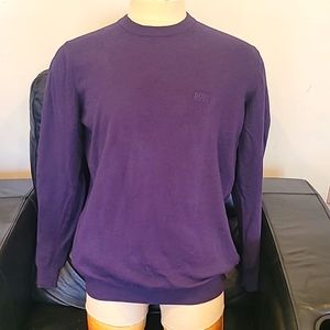New Hugo Boss Crewneck Purple Camel Wool Sweater Pullover XL